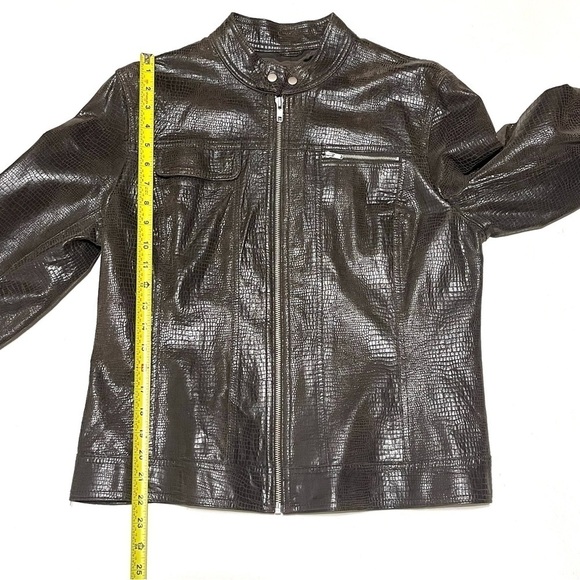 VINTAGE I.E. Woman 100% Leather Brown Jacket Size L - Picture 13 of 15